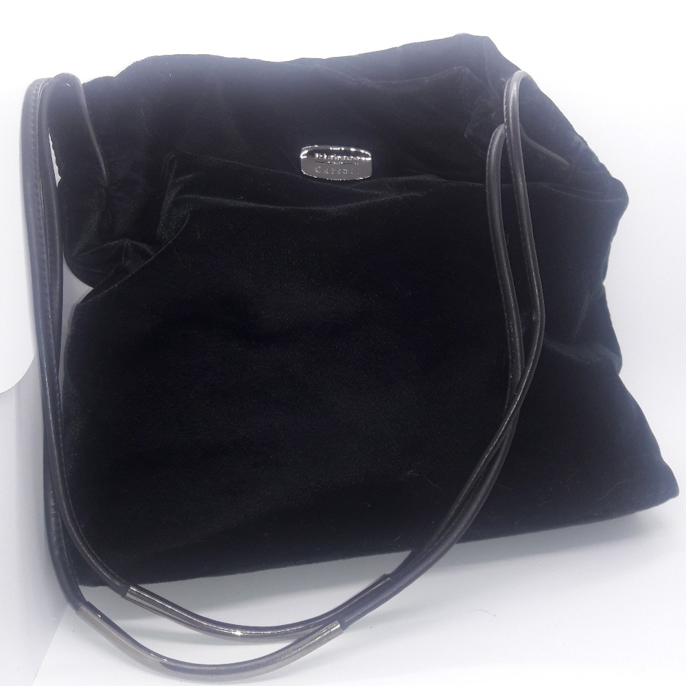 Vintage Diahann Carroll Black Velvety Handbag